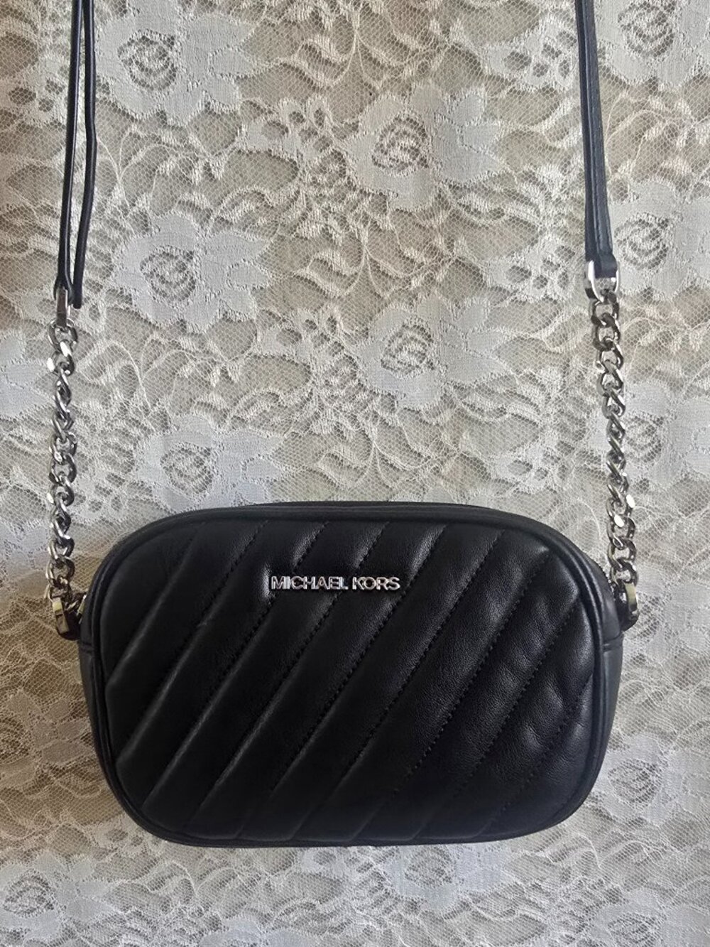 Michael Kors Rose Small Oval Camera Crossbody Bag - MK - Black Crossbody Bag